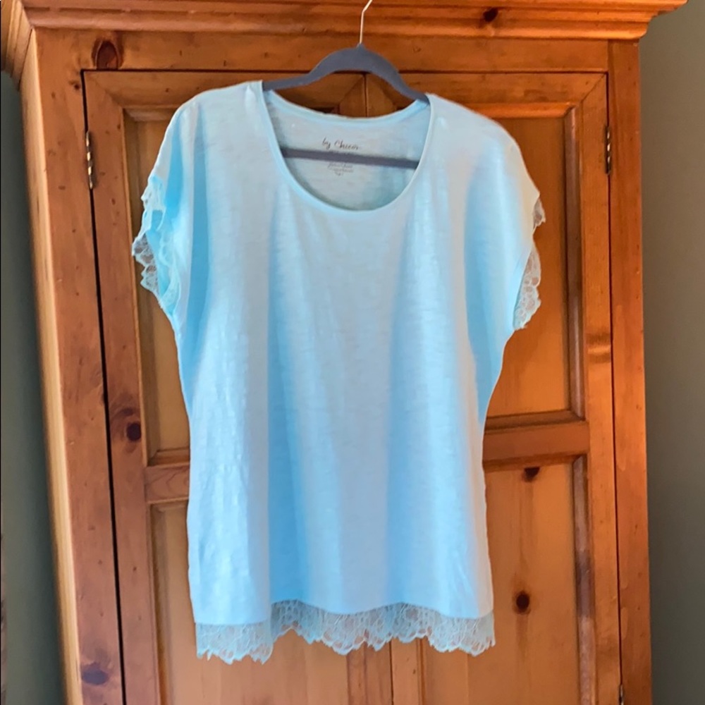 Chico’s lace-trimmed top, size 2